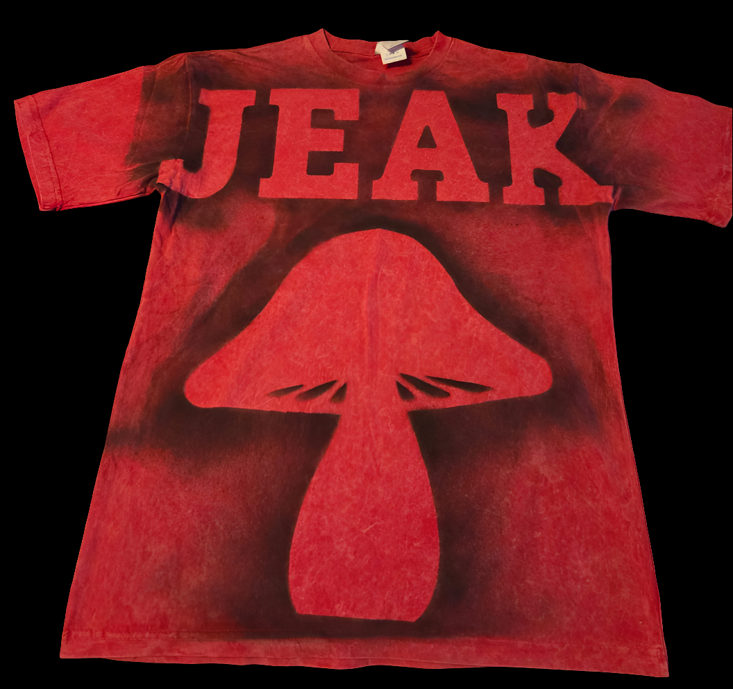 Distress red jeak T